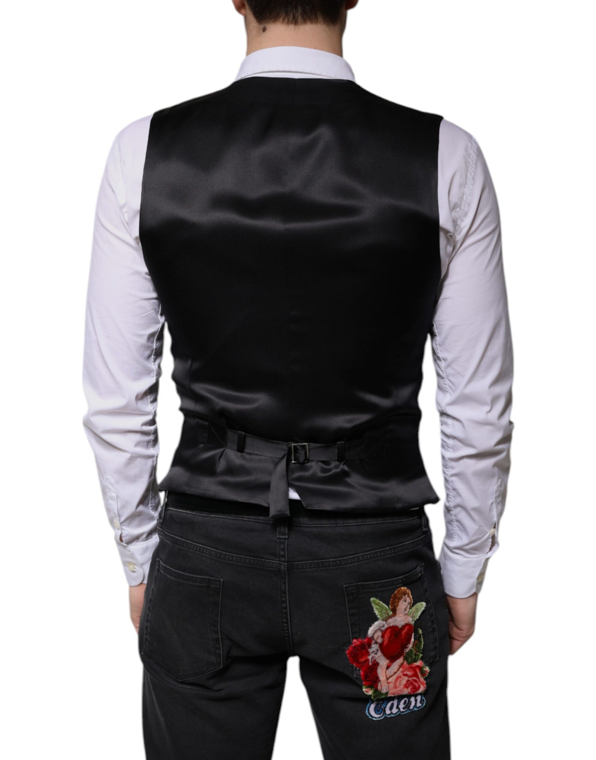 Dolce & Gabbana Black Waistcoats for Men side view