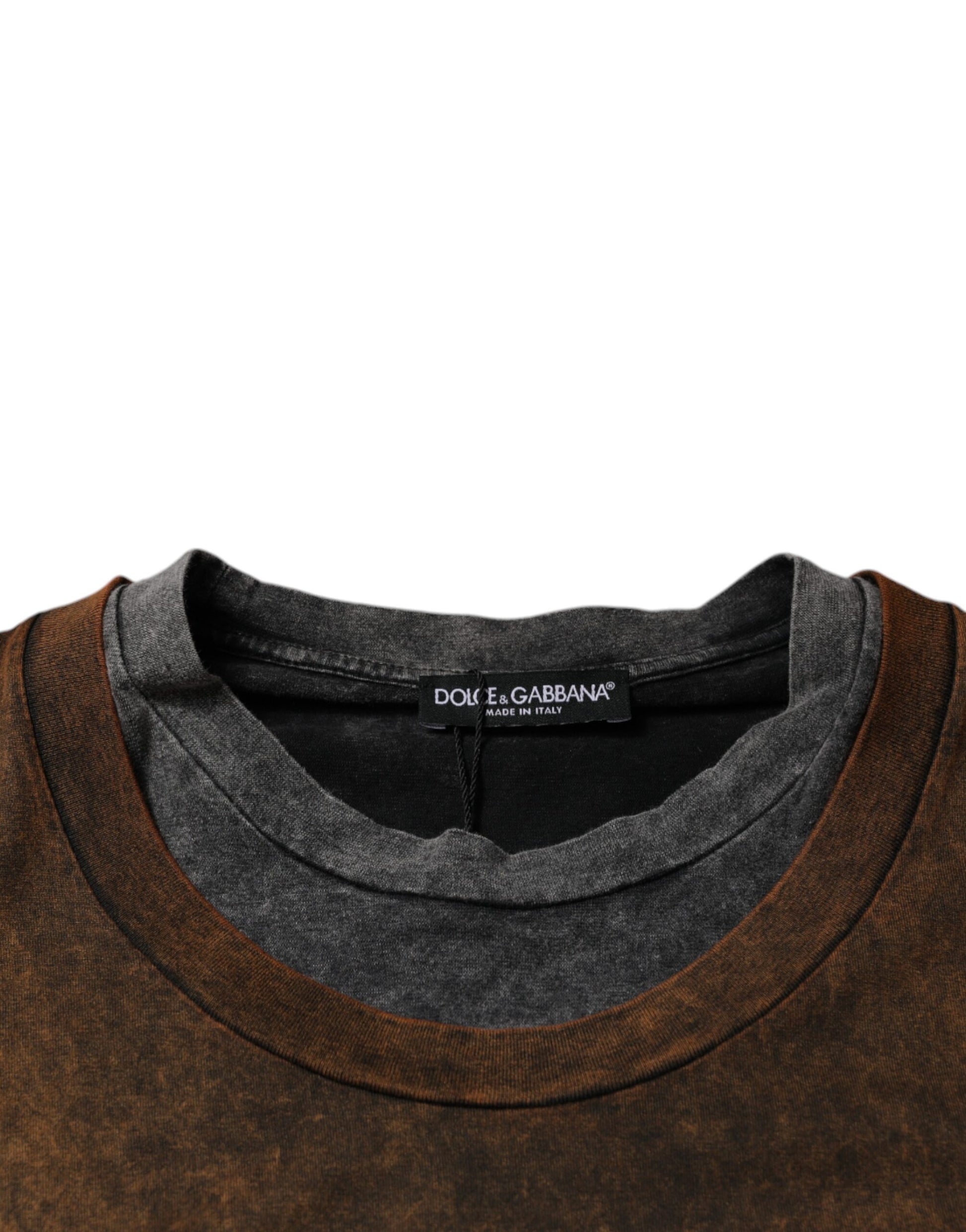 Dolce & Gabbana Brown Sleeveless T-Shirt for Men additional view