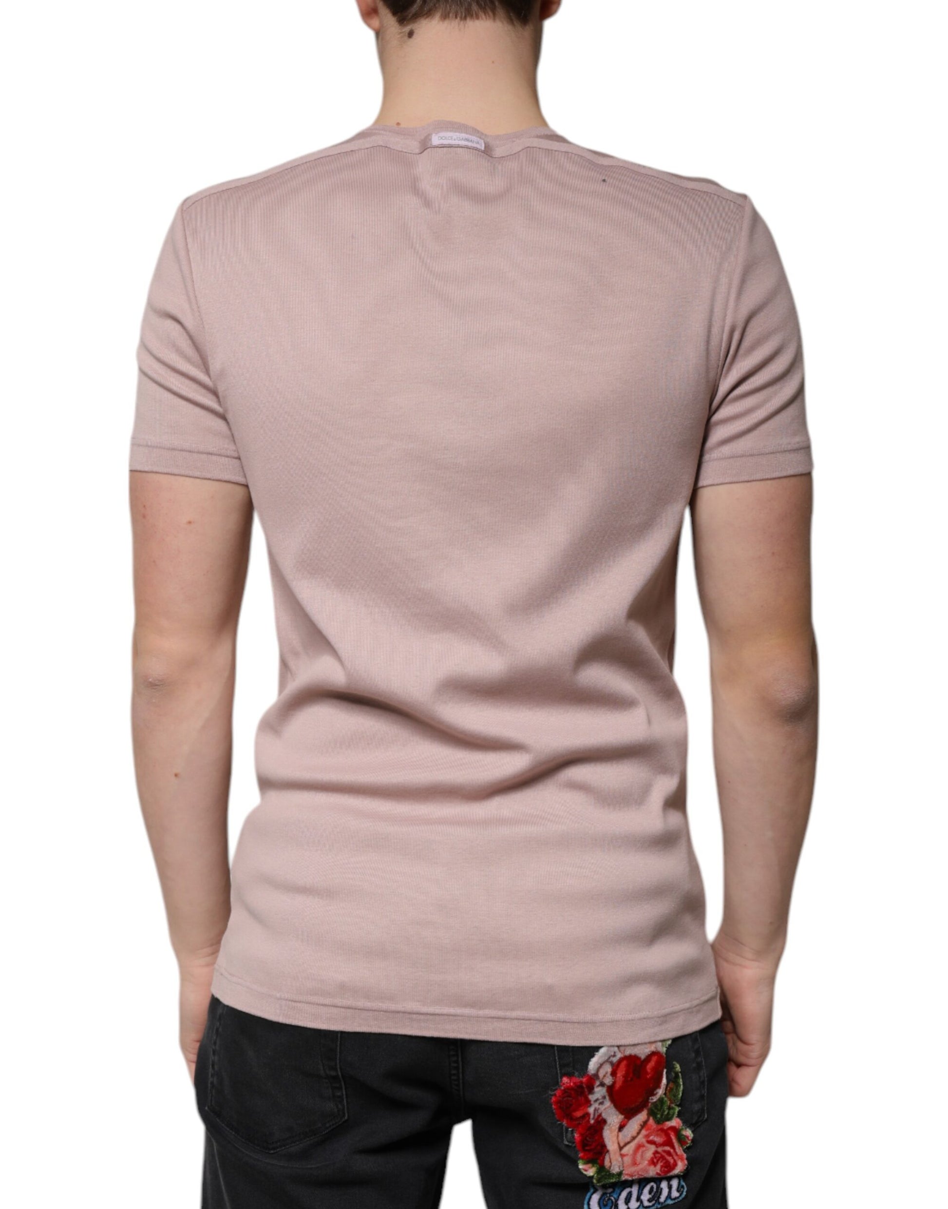 T-shirt Dolce & Gabbana en coton marron à manches courtes et col rond