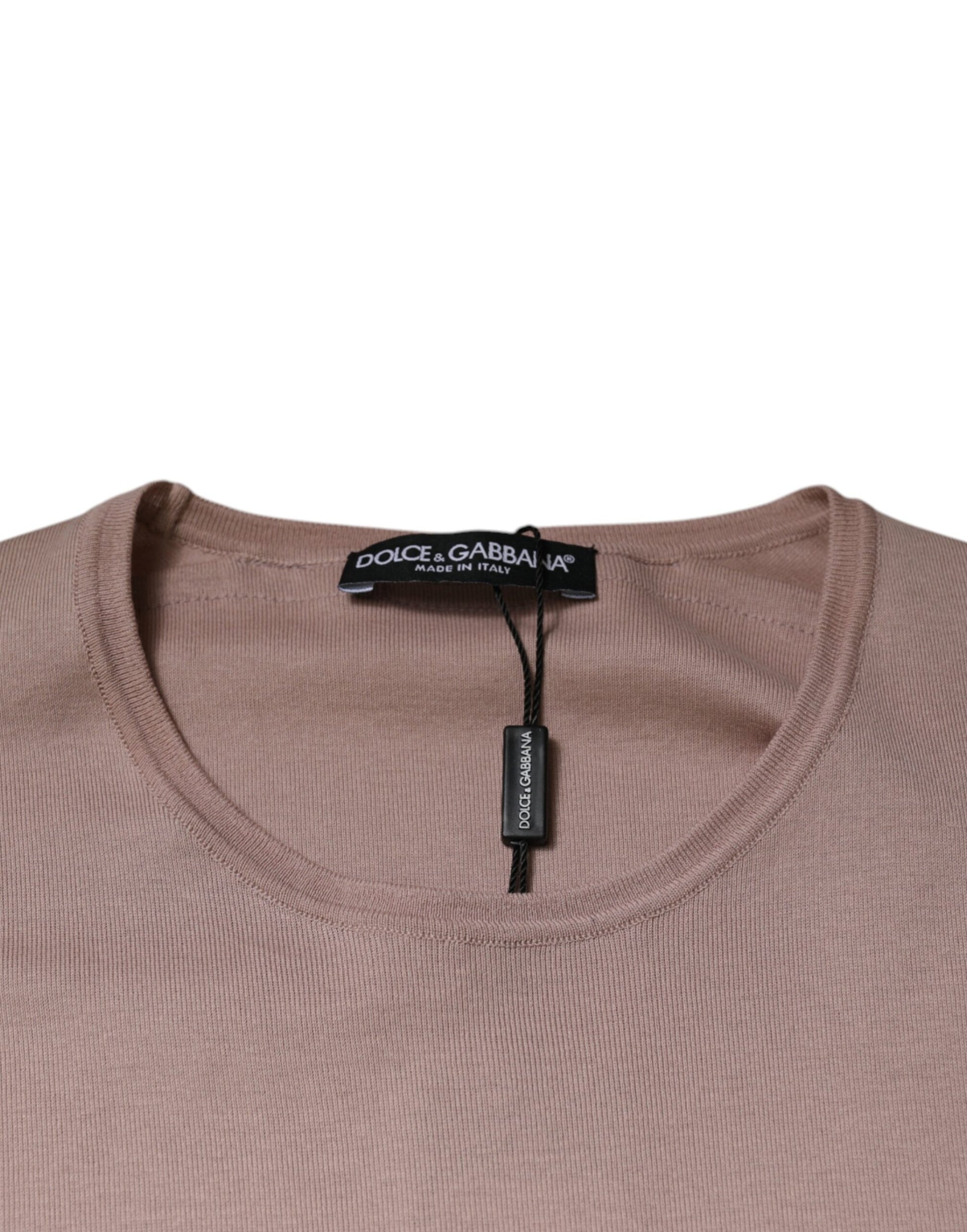 T-shirt Dolce & Gabbana en coton marron à manches courtes et col rond