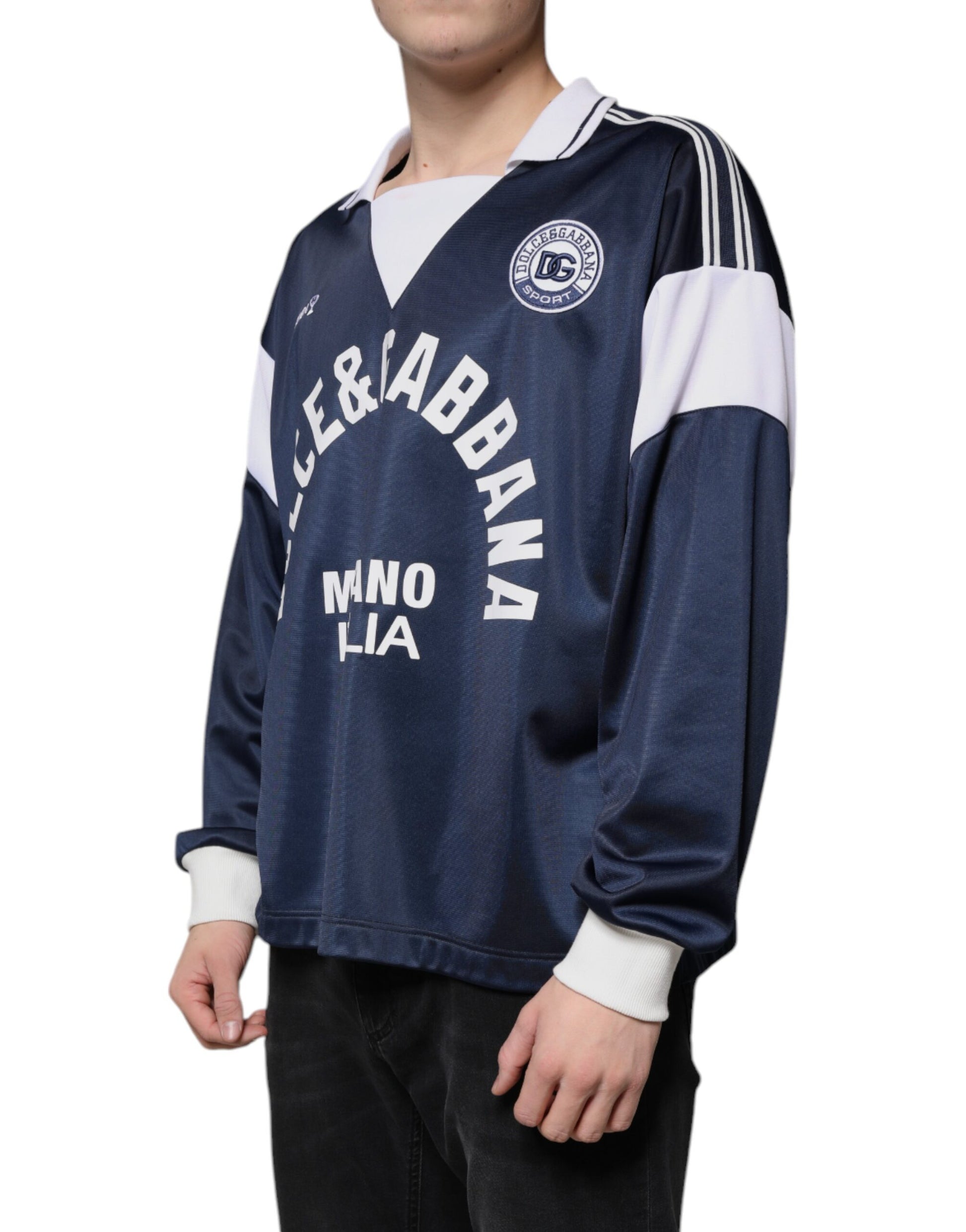 Dolce & Gabbana Blue Long Sleeve T-Shirt for Men detail view