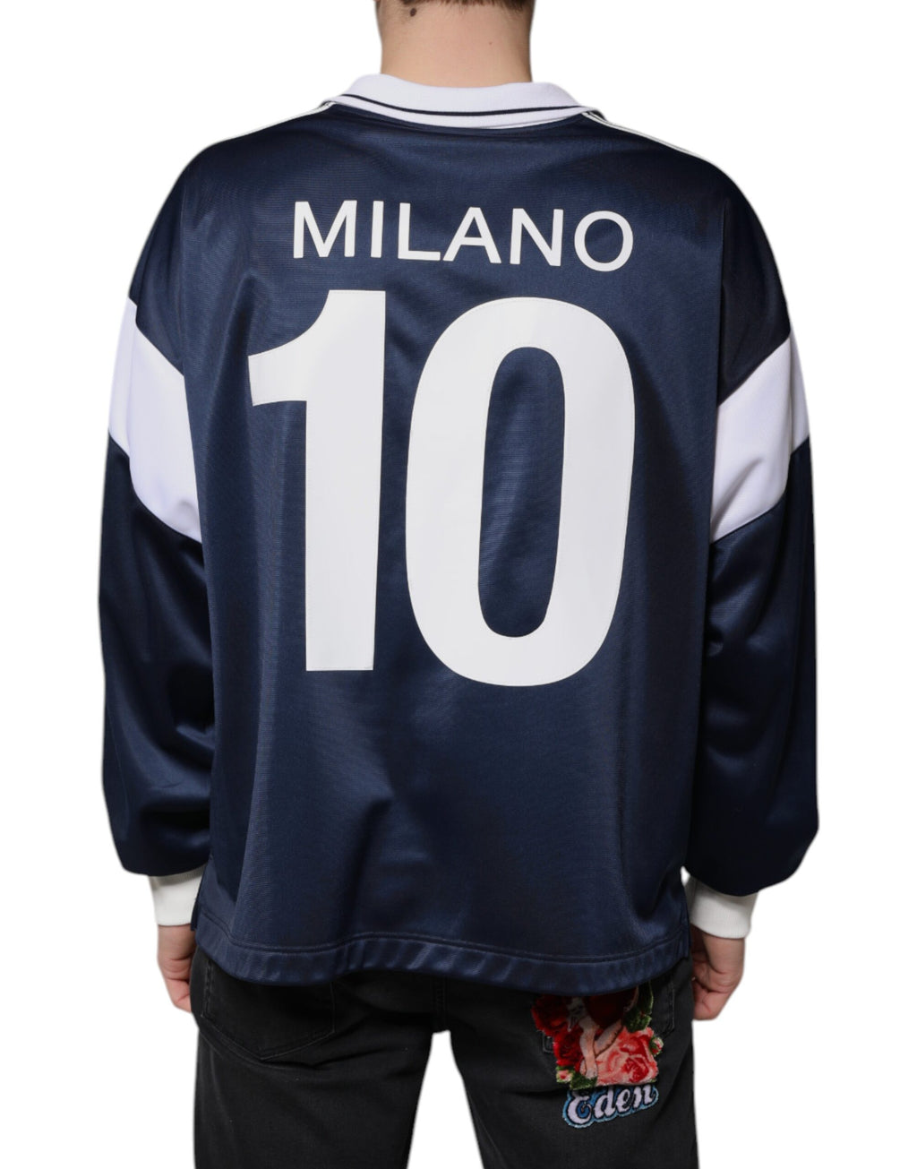 Dolce & Gabbana Blue Long Sleeve T-Shirt for Men side view