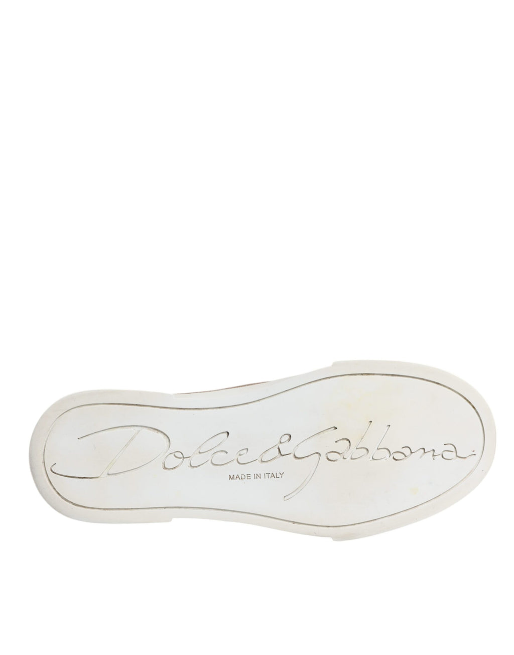 Chaussures Baskets Basses Dolce & Gabbana Logo Doré Blanc