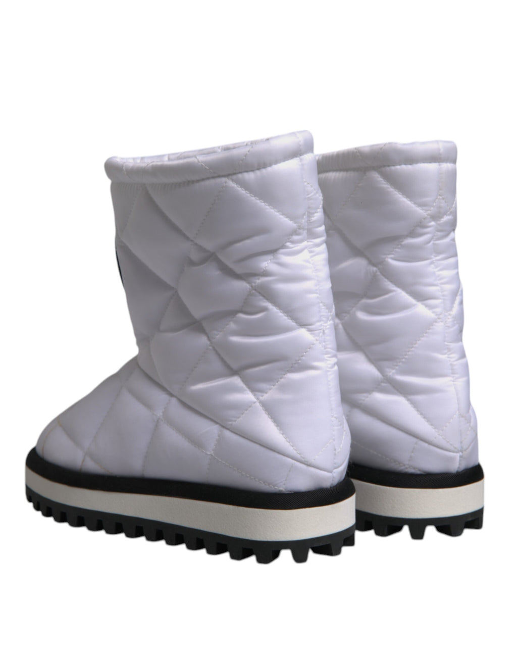 Bottes mi-mollet rembourrées en viscose blanche Dolce & Gabbana