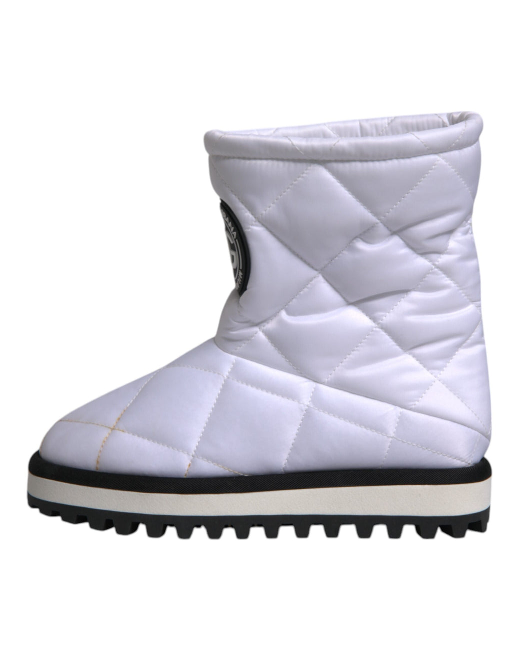 Bottes mi-mollet rembourrées en viscose blanche Dolce & Gabbana