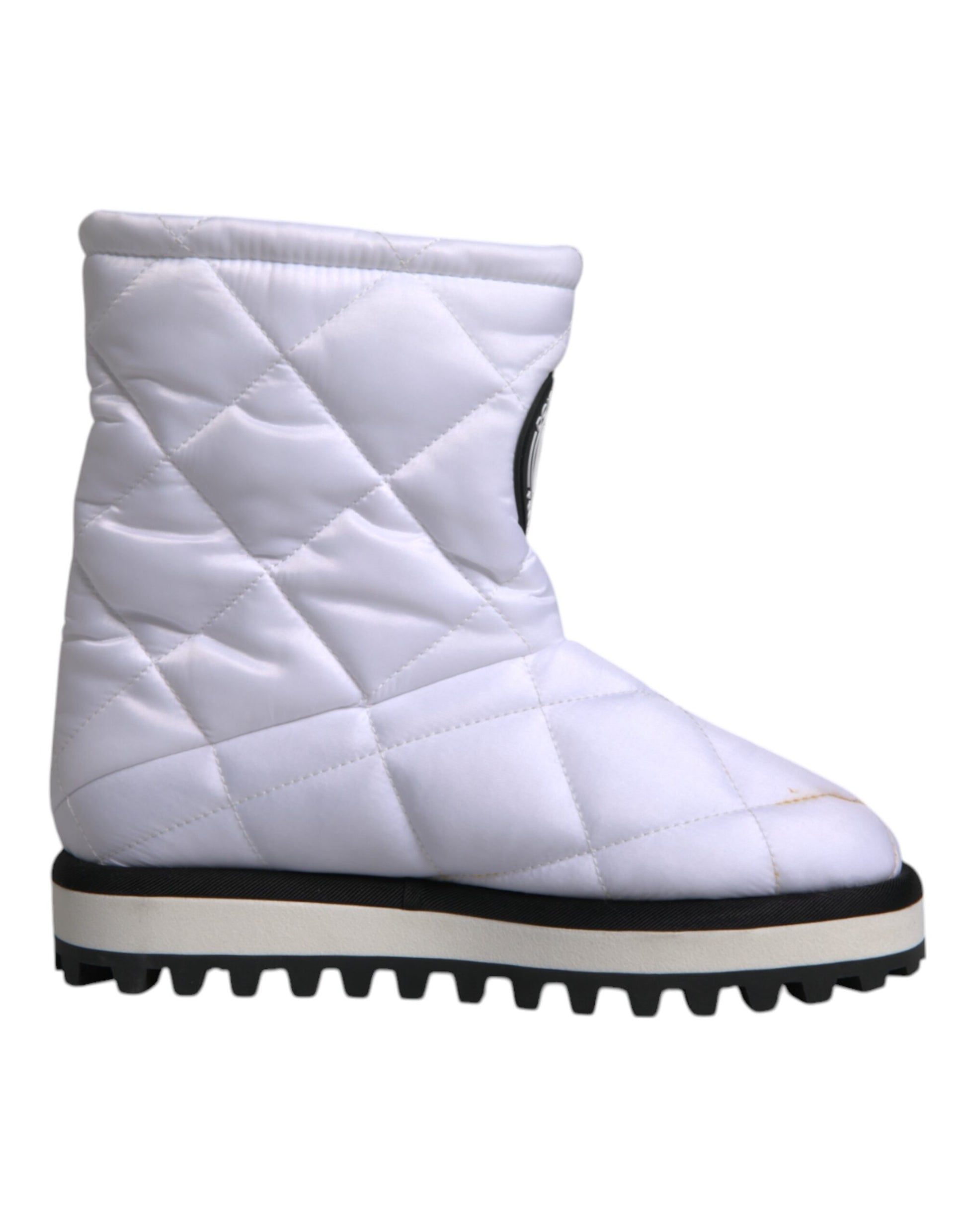Bottes mi-mollet rembourrées en viscose blanche Dolce & Gabbana