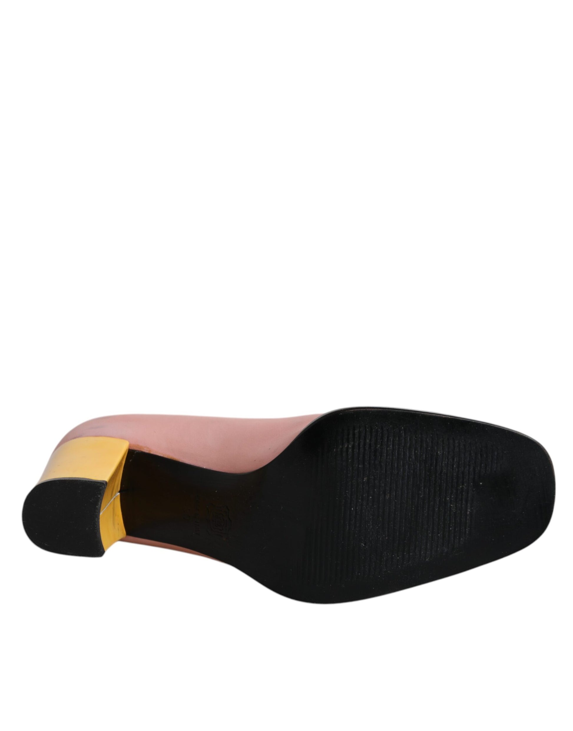 Chaussures à talons bloc Dolce & Gabbana en cuir rose et jaune