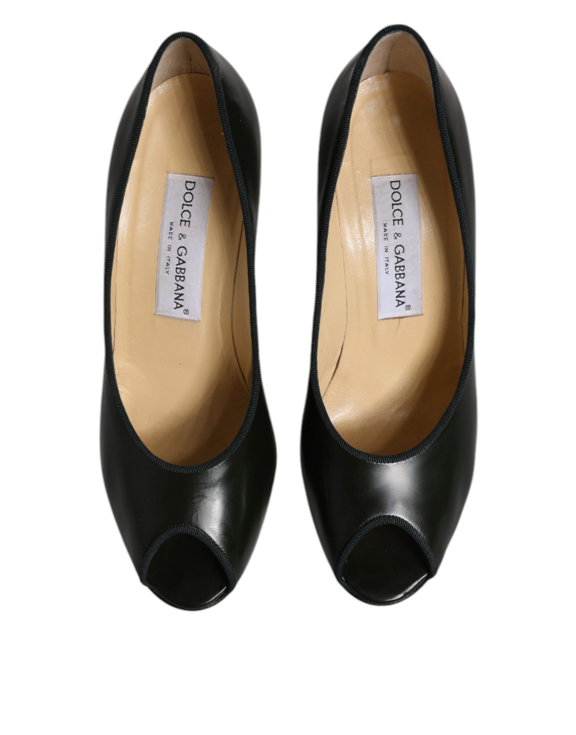 Chaussures à talons Dolce & Gabbana en cuir vert à bout ouvert