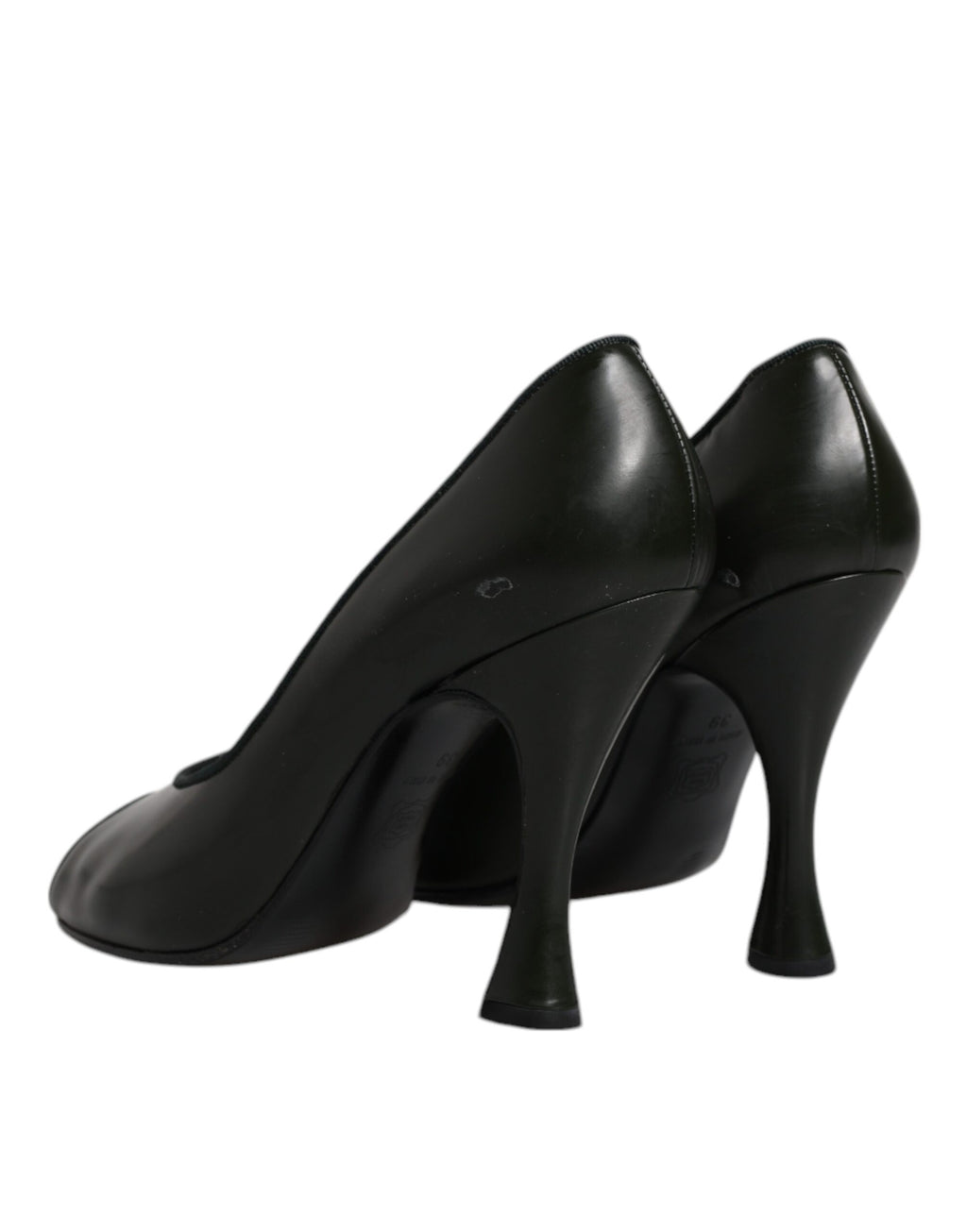 Chaussures à talons Dolce & Gabbana en cuir vert à bout ouvert