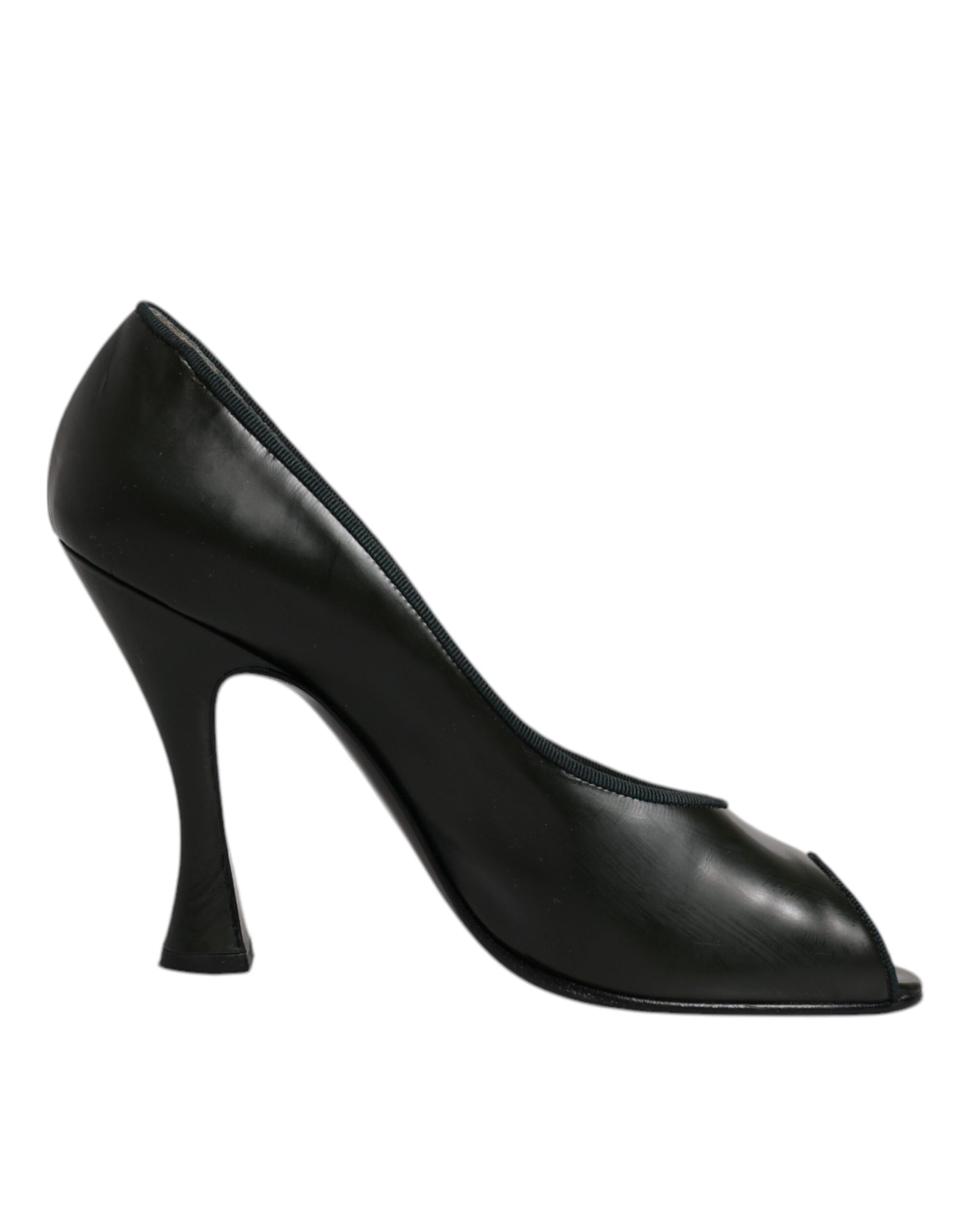 Chaussures à talons Dolce & Gabbana en cuir vert à bout ouvert