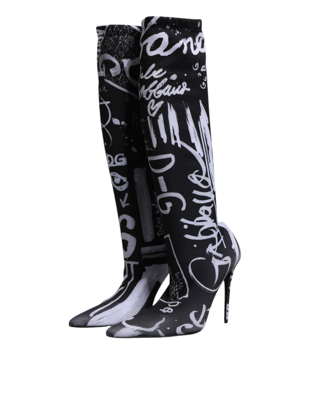 Dolce & Gabbana Cuissardes à talons extensibles noirs avec logo