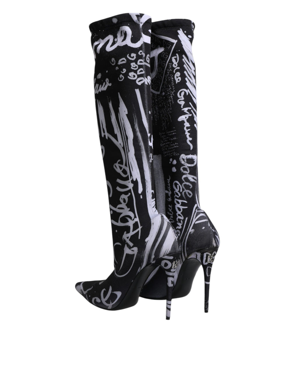 Dolce & Gabbana Cuissardes à talons extensibles noirs avec logo