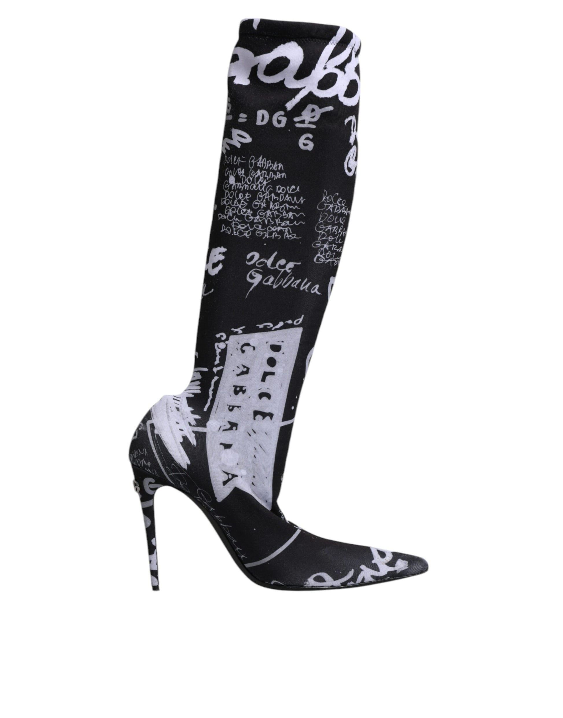 Dolce & Gabbana Cuissardes à talons extensibles noirs avec logo