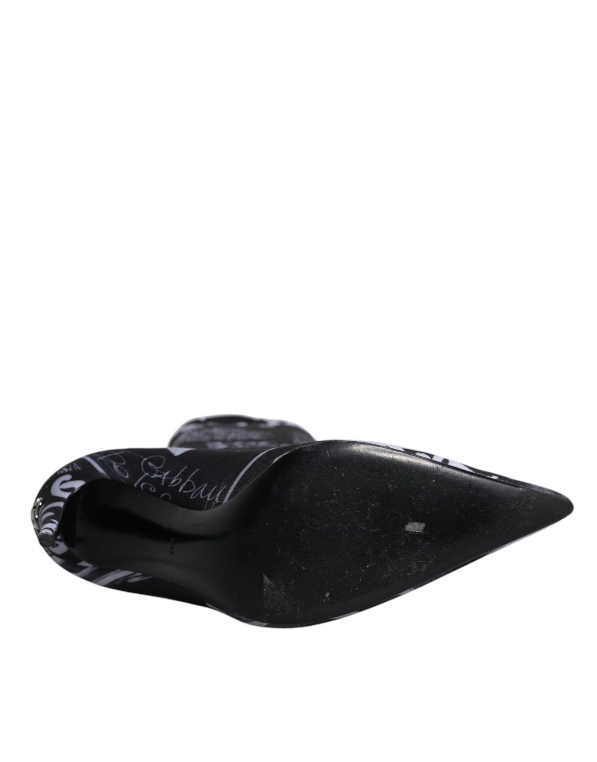 Dolce & Gabbana Cuissardes à talons extensibles noirs avec logo