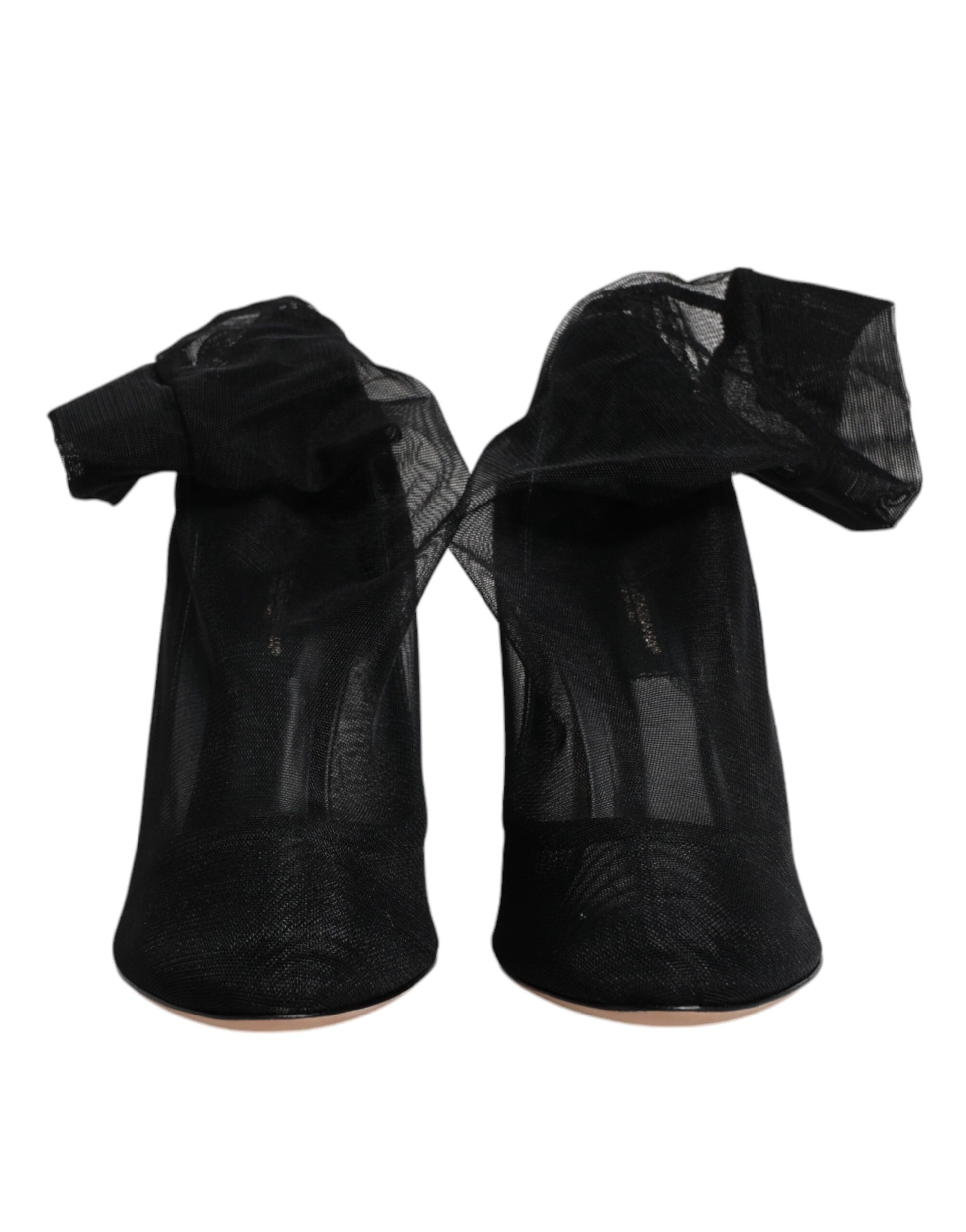Chaussures montantes en maille de nylon noir Dolce & Gabbana style chaussette
