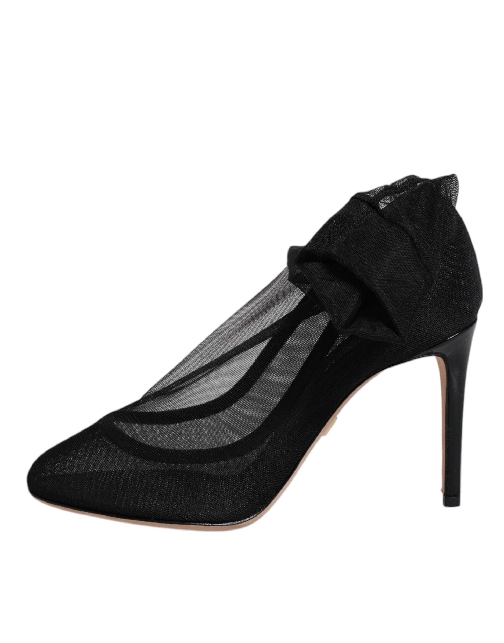 Chaussures montantes en maille de nylon noir Dolce & Gabbana style chaussette