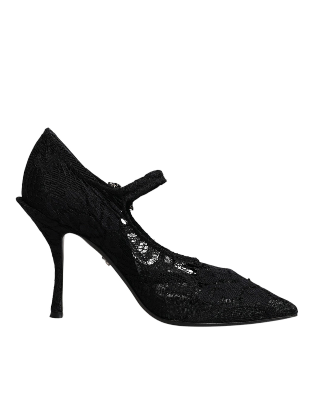 Chaussures escarpins babies Dolce & Gabbana en dentelle noire et cristaux