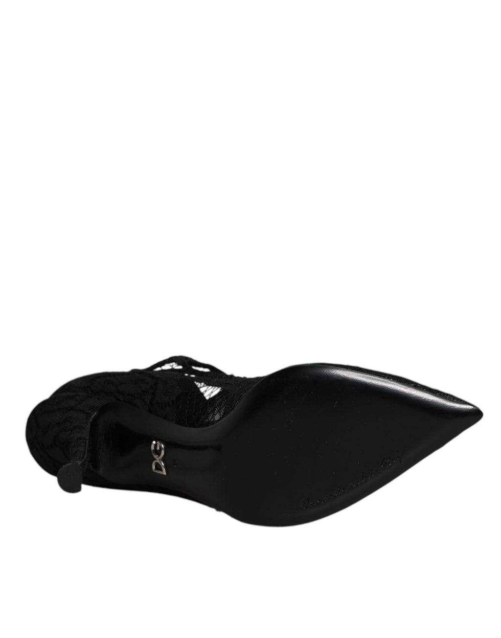 Chaussures escarpins babies Dolce & Gabbana en dentelle noire et cristaux