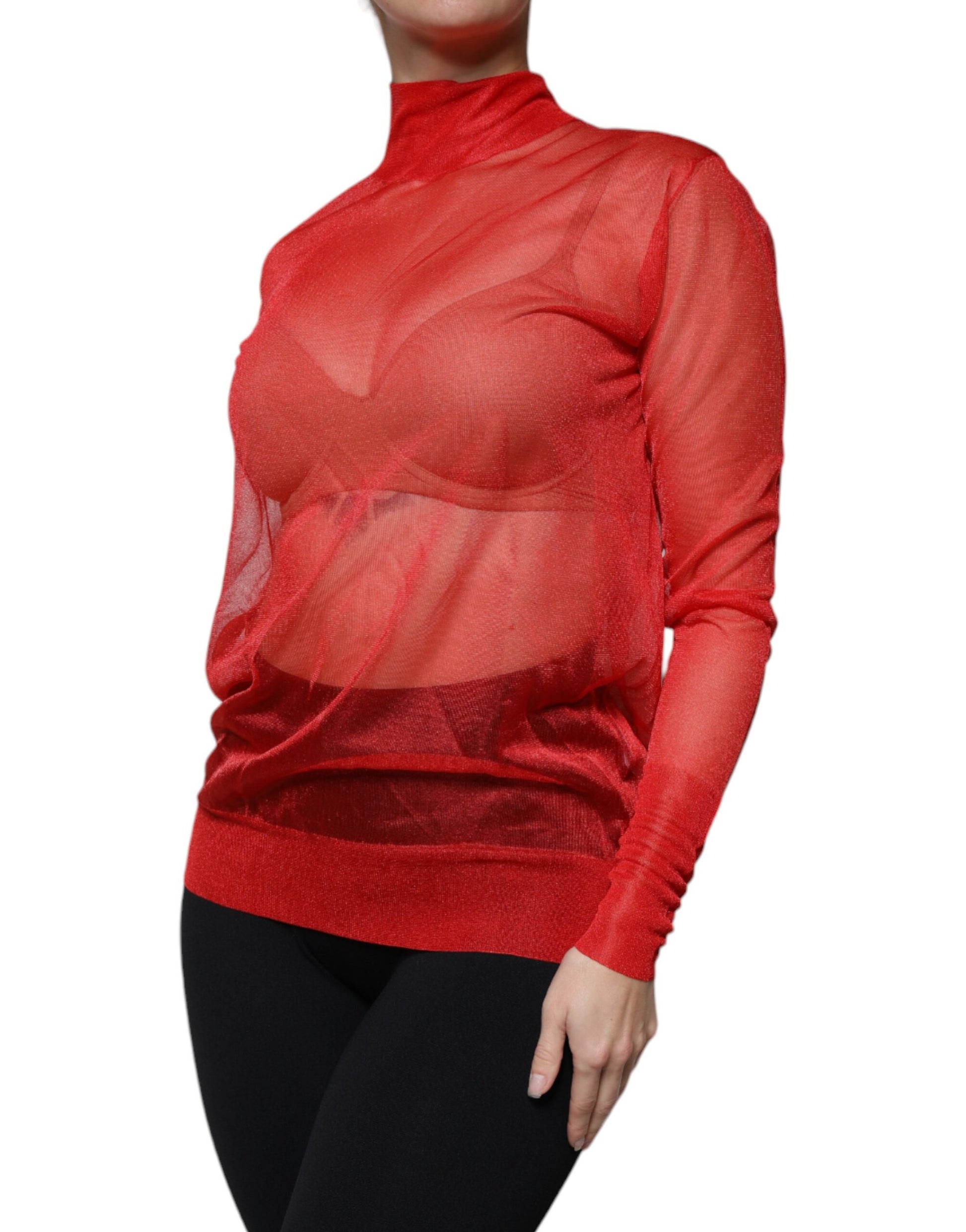 Dolce & Gabbana Red Long Sleeve T-Shirt for Women detail view