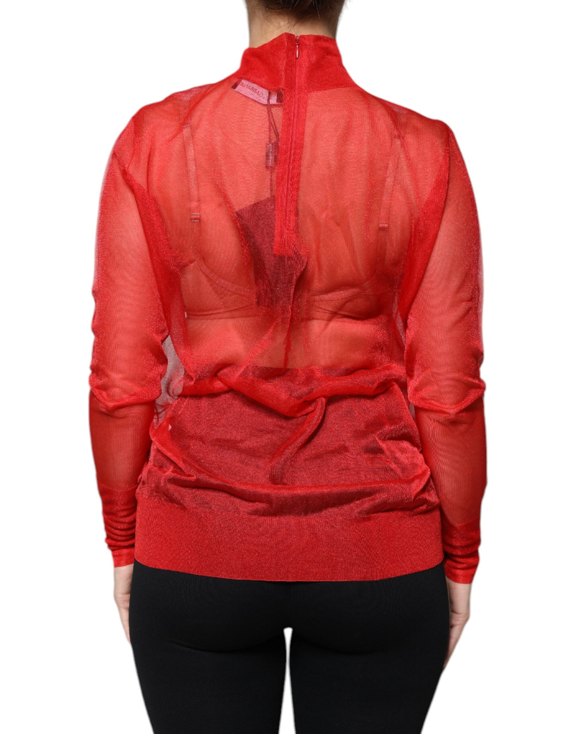 Dolce & Gabbana Red Long Sleeve T-Shirt for Women side view