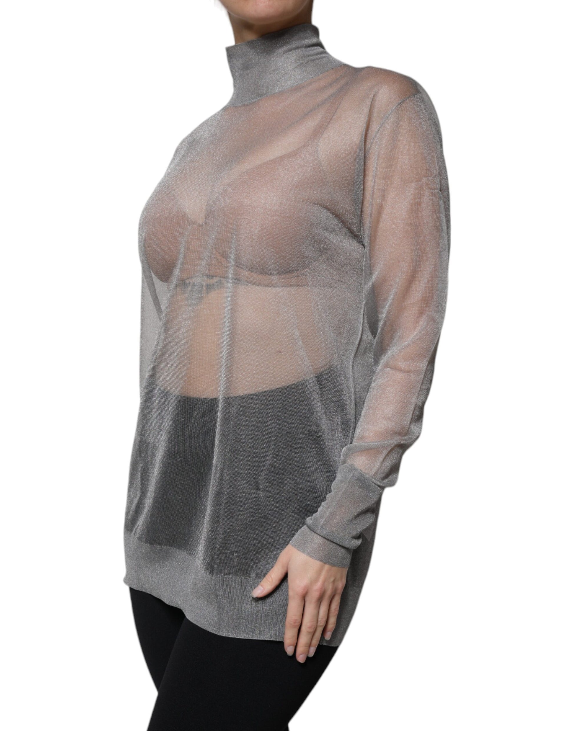 Dolce & Gabbana Grey Long Sleeve T-Shirt for Women detail view