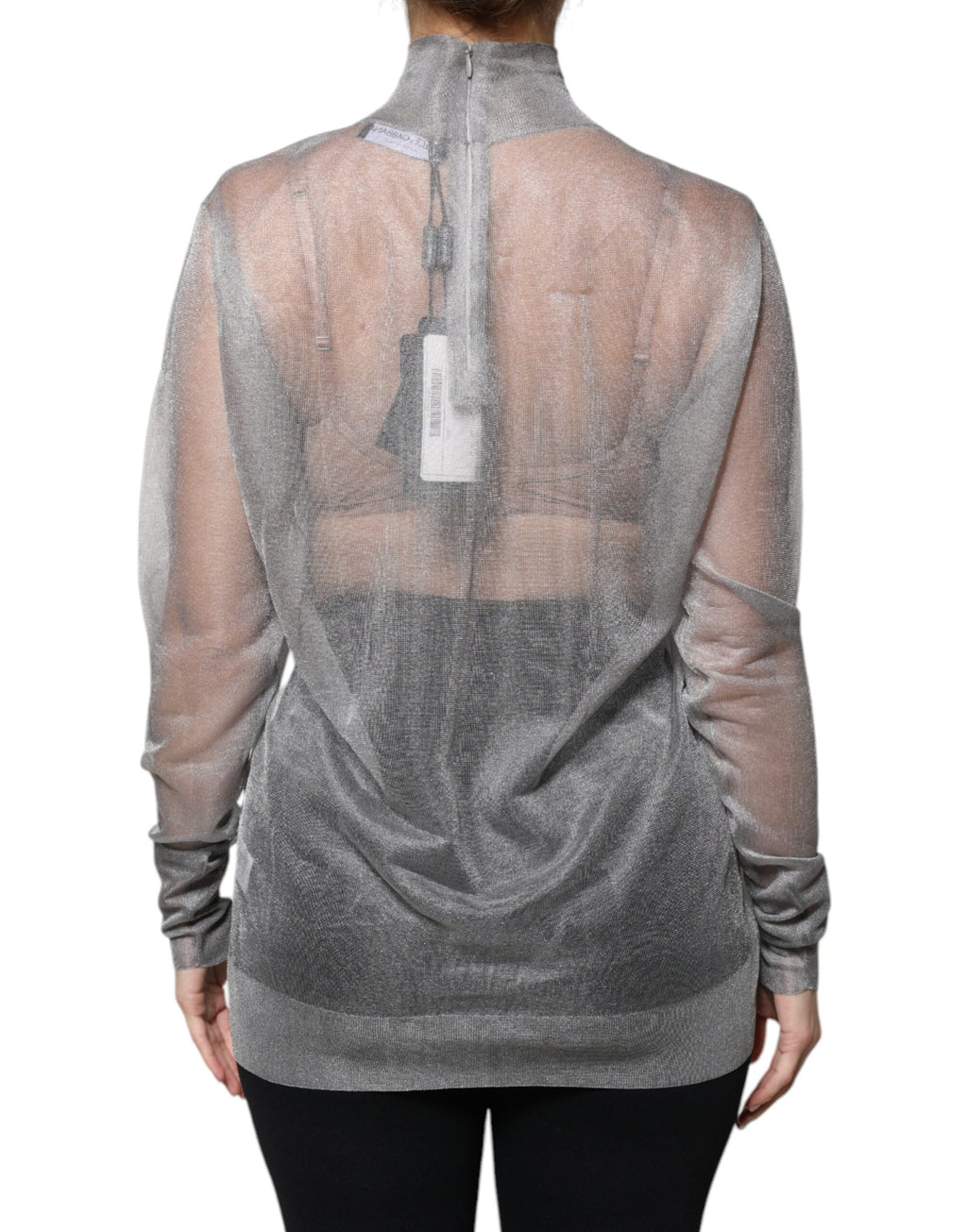 Dolce & Gabbana Grey Long Sleeve T-Shirt for Women side view