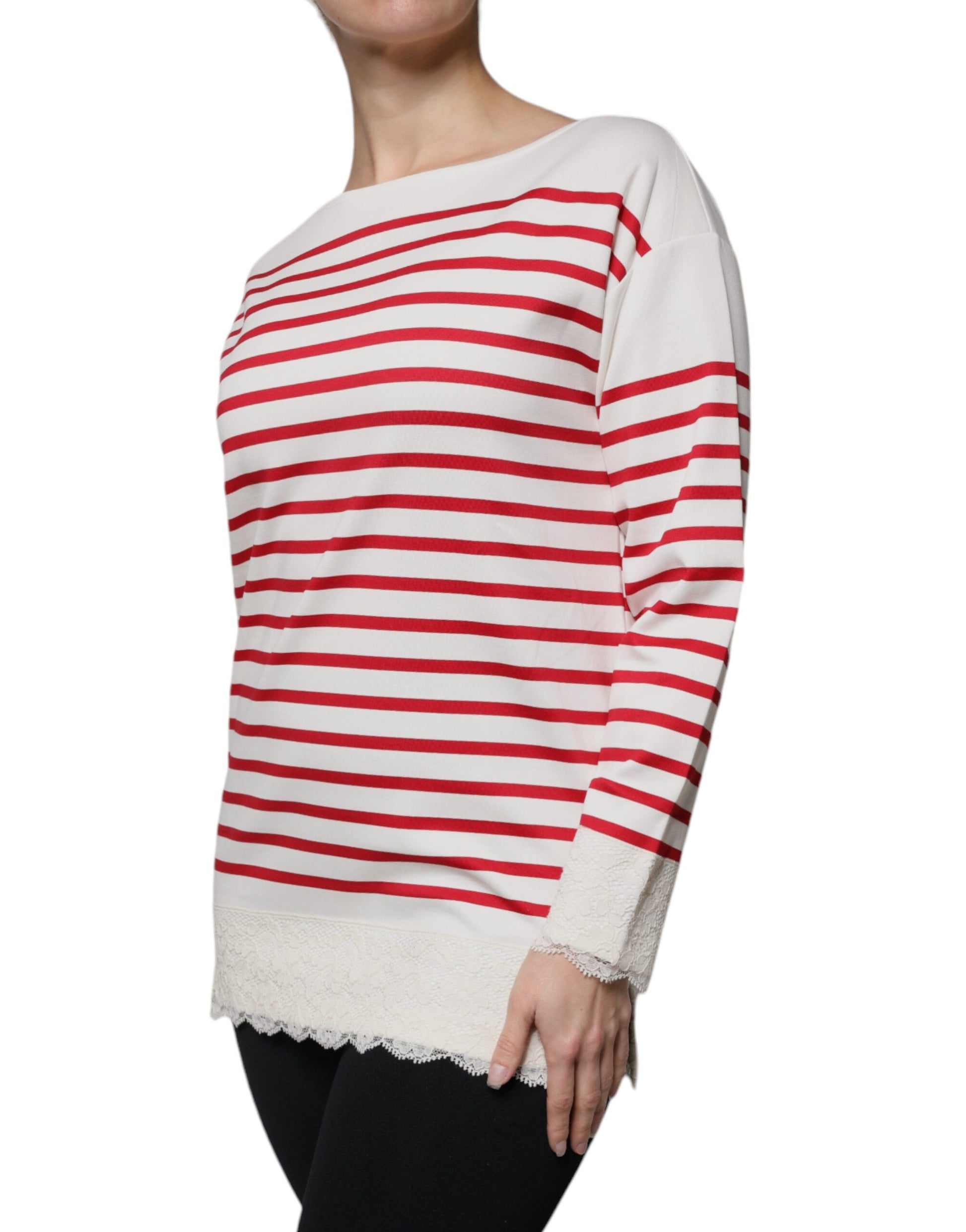 Dolce & Gabbana White Long Sleeve T-Shirt for Women detail view