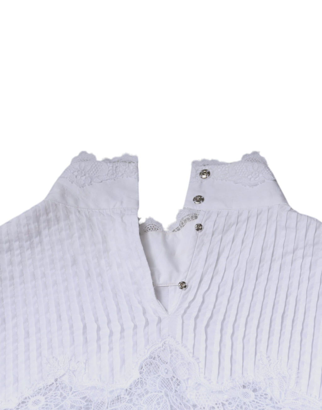 Chemisier col roulé Dolce & Gabbana en coton blanc avec dentelle