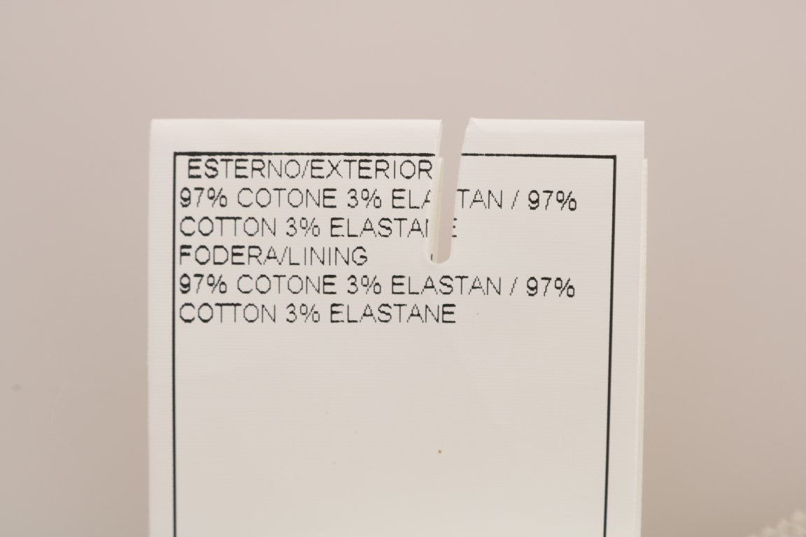 Ermanno Scervino Pantalon Slim Beige en Velours Côtelé