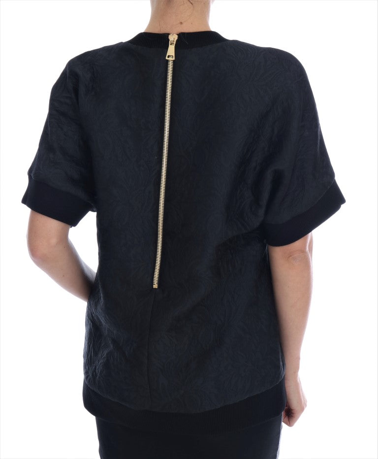 Pull Dolce & Gabbana en brocart noir et cristaux