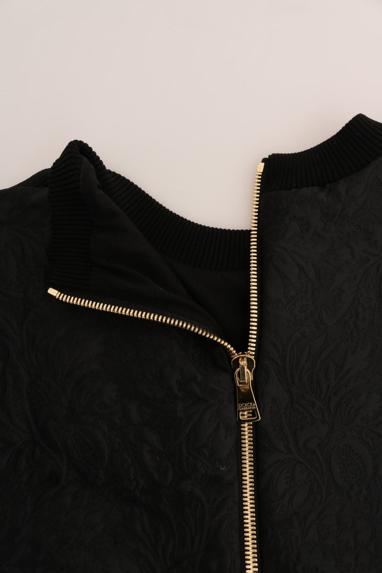 Pull Dolce & Gabbana en brocart noir et cristaux