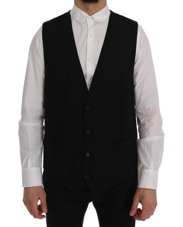 Gilet Dolce & Gabbana Noir STAFF en Laine Stretch