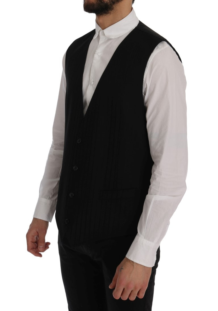 Gilet Dolce & Gabbana Noir STAFF en Laine Stretch