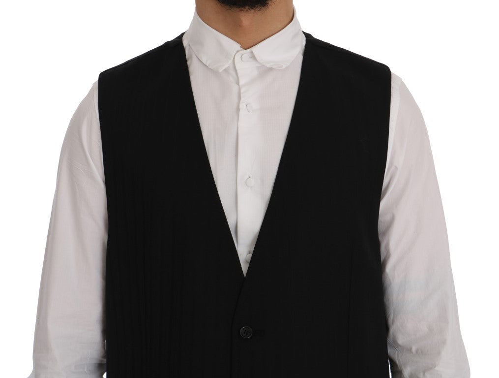 Gilet Dolce & Gabbana Noir STAFF en Laine Stretch