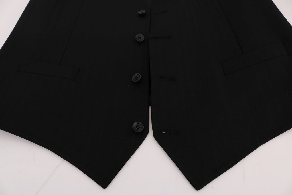 Gilet Dolce & Gabbana Noir STAFF en Laine Stretch