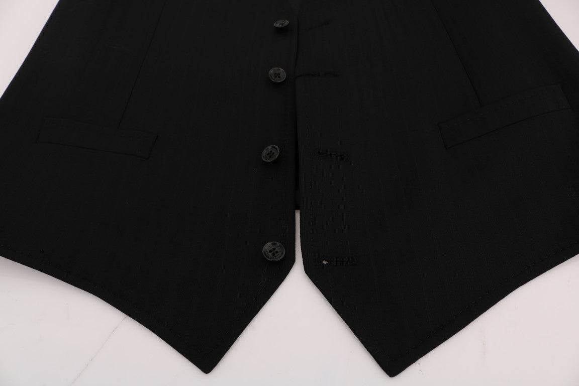 Gilet Dolce & Gabbana Noir STAFF en Laine Stretch