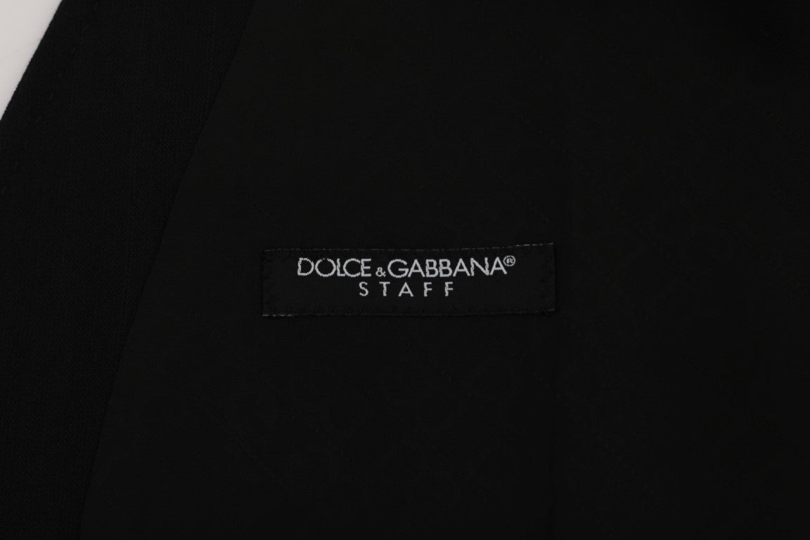 Gilet Dolce & Gabbana Noir STAFF en Laine Stretch