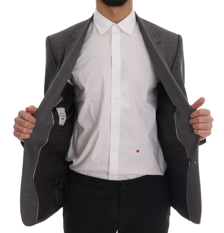 Veste de blazer slim MARTINI en laine grise Dolce & Gabbana