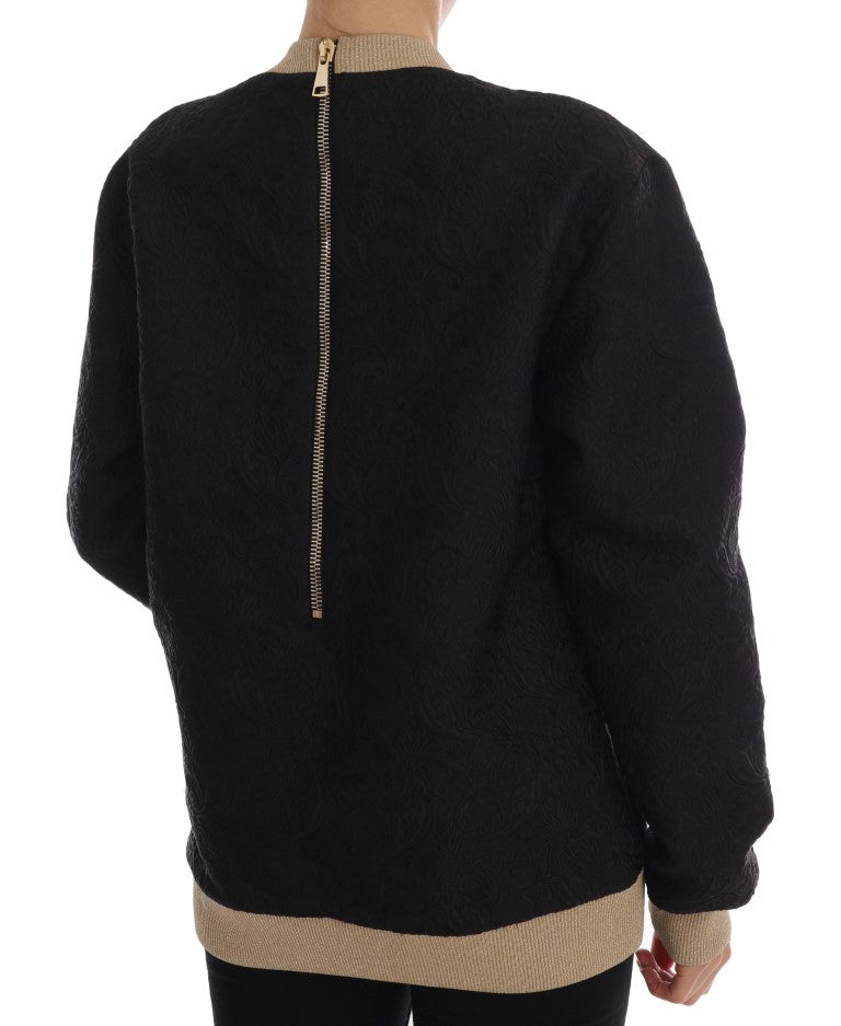 Pull zippé Dolce & Gabbana en brocart Conte de fées noir