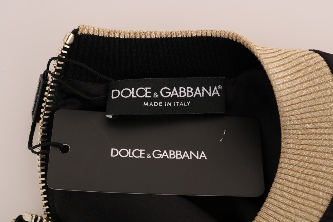Pull zippé Dolce & Gabbana en brocart Conte de fées noir