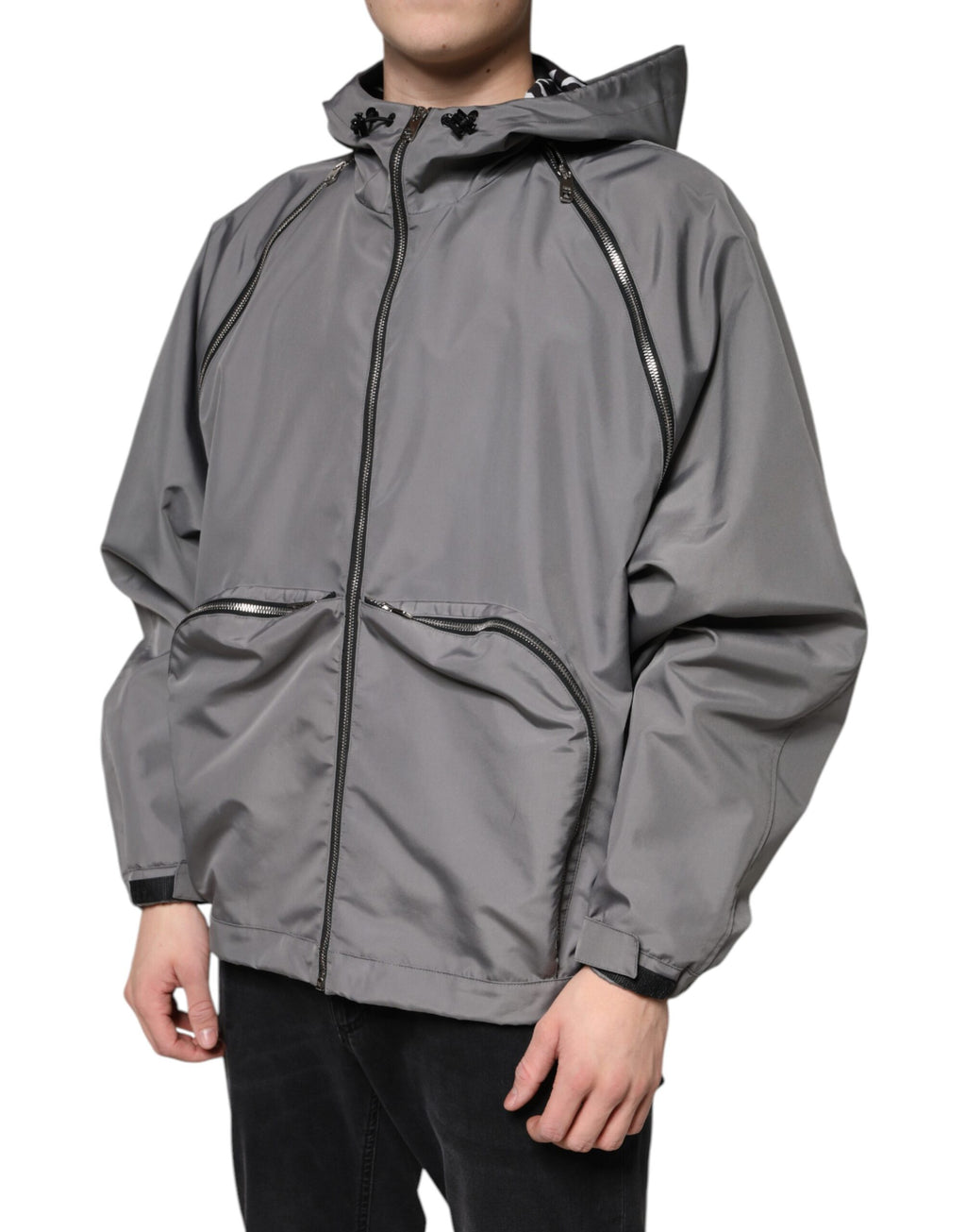 Dolce & Gabbana Grey Shell Jacket for Men detail view