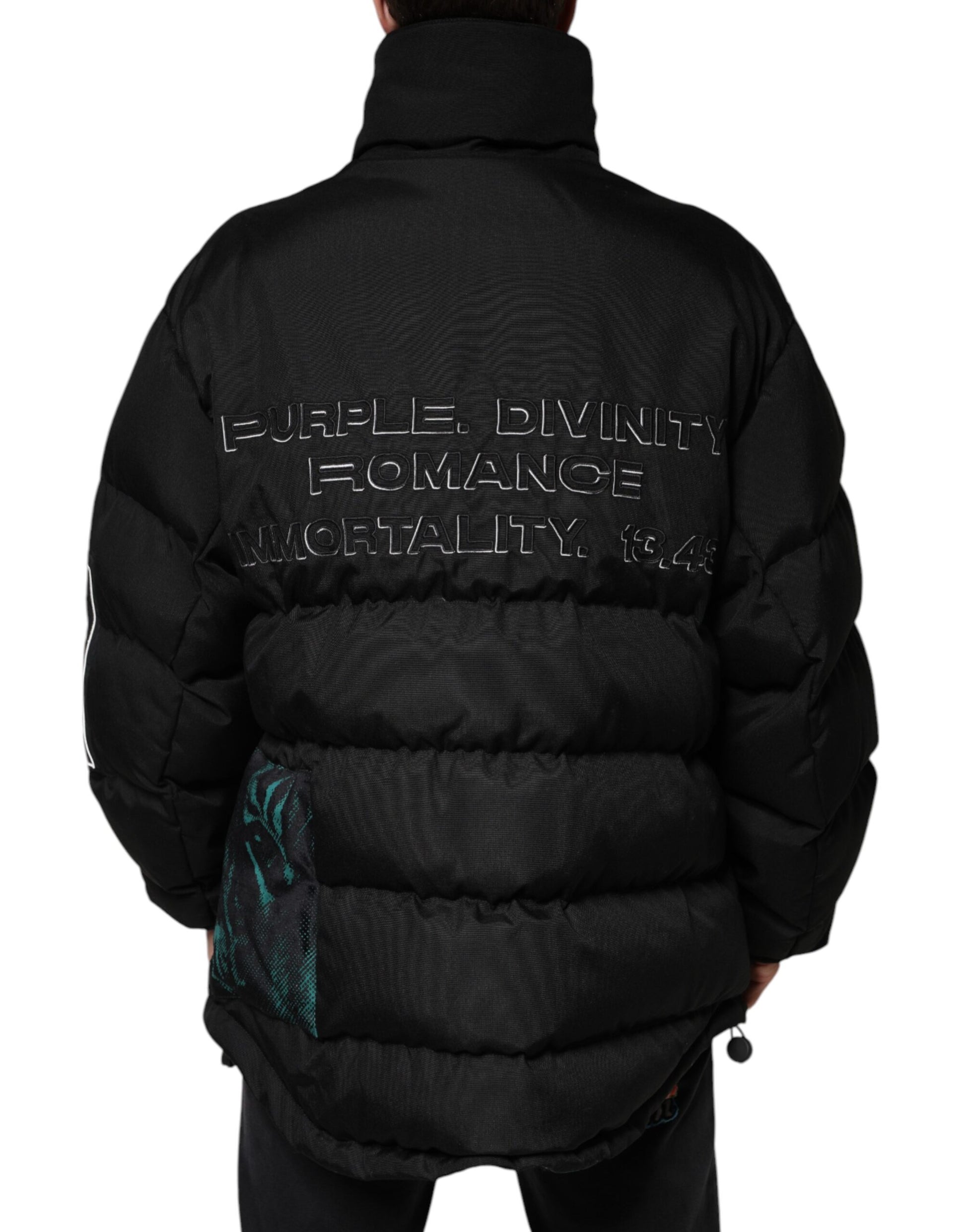 Veste matelassée zippée noire pour homme Dolce & Gabbana en nylon
