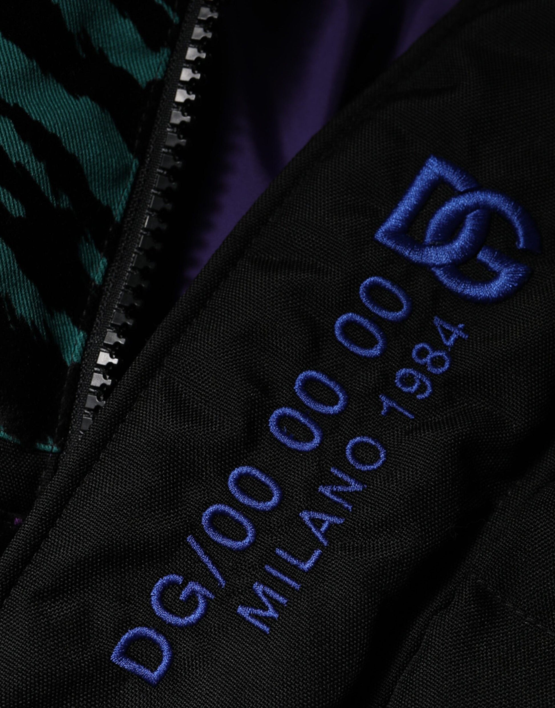 Veste matelassée zippée noire pour homme Dolce & Gabbana en nylon
