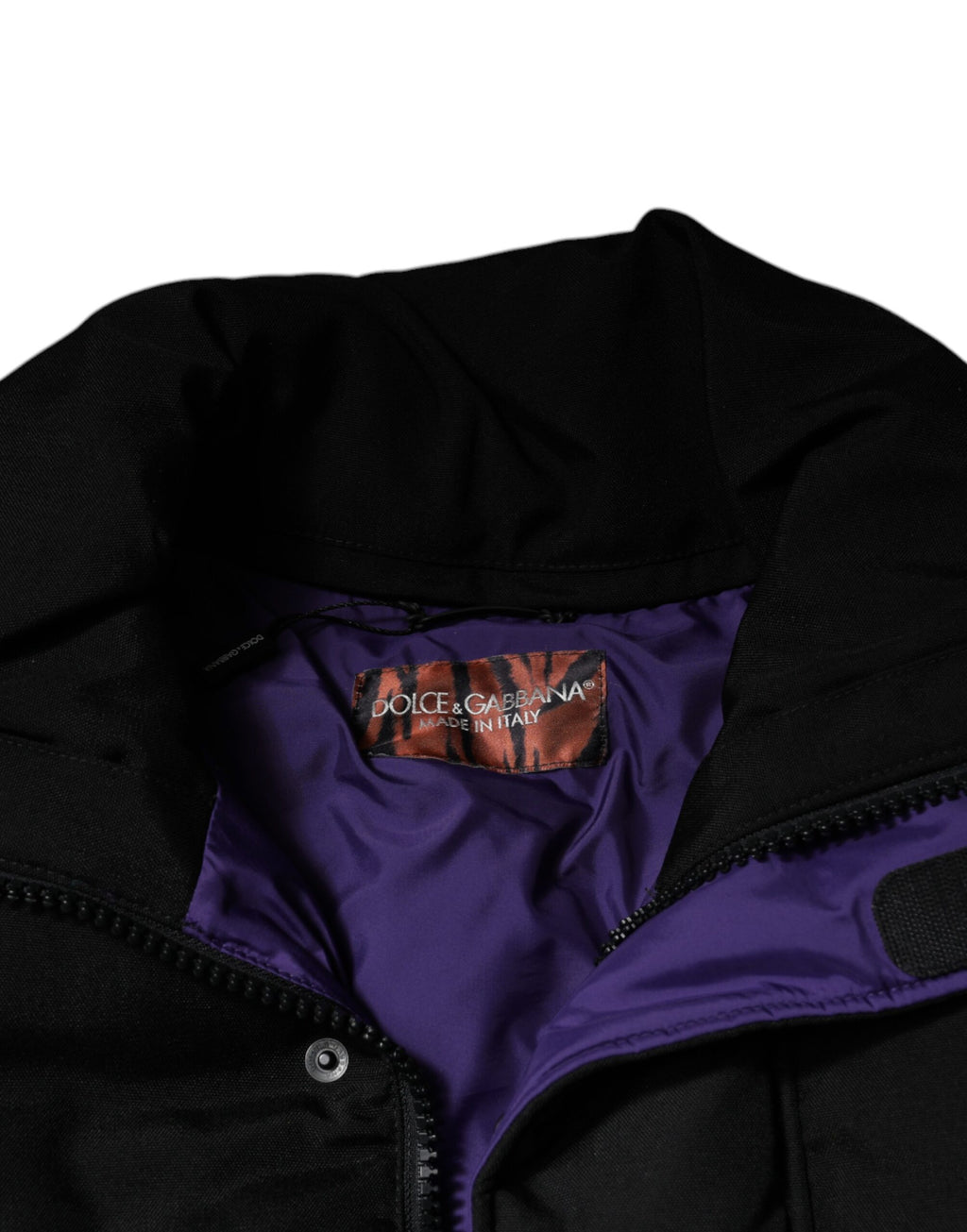 Veste matelassée zippée noire pour homme Dolce & Gabbana en nylon
