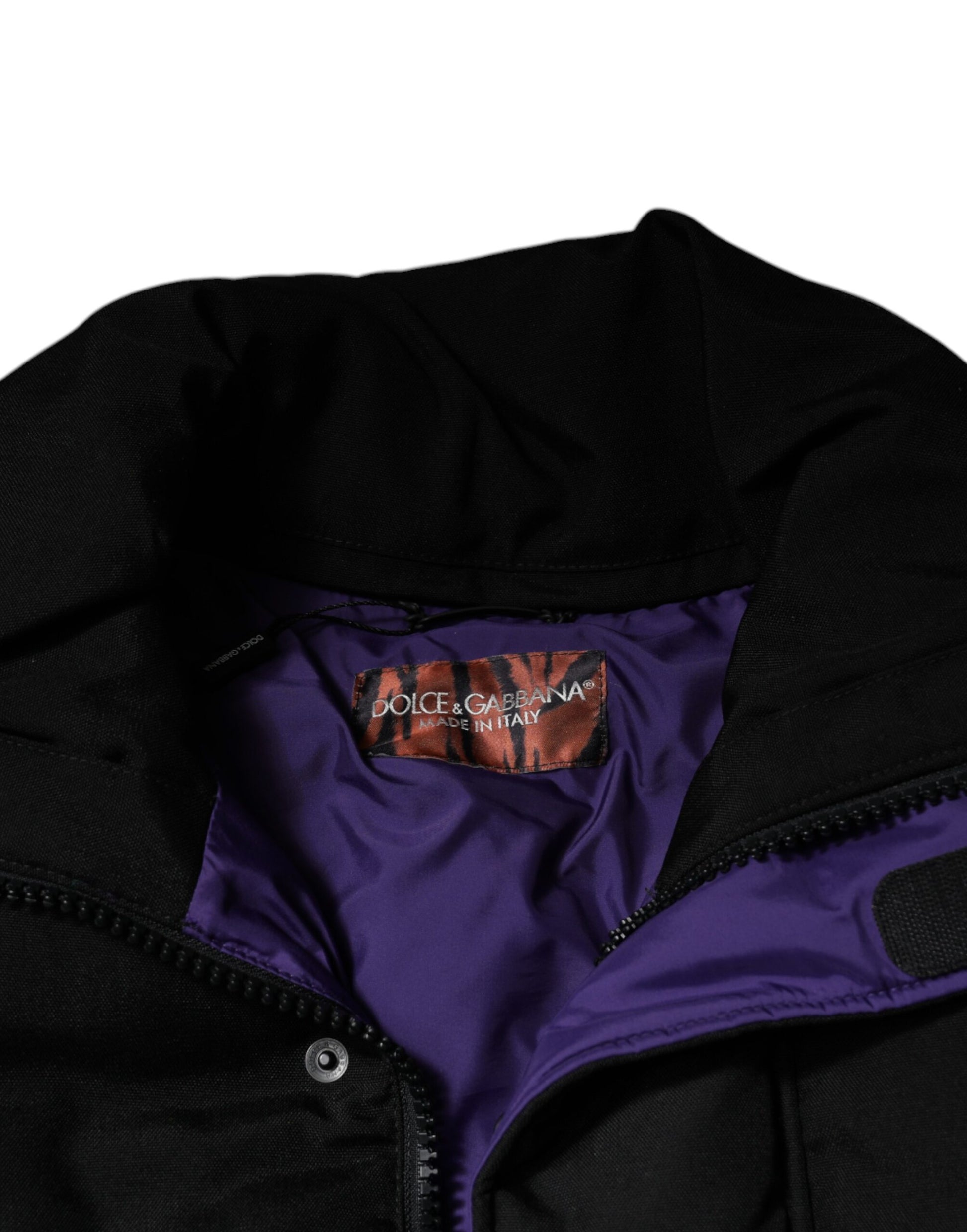 Veste matelassée zippée noire pour homme Dolce & Gabbana en nylon