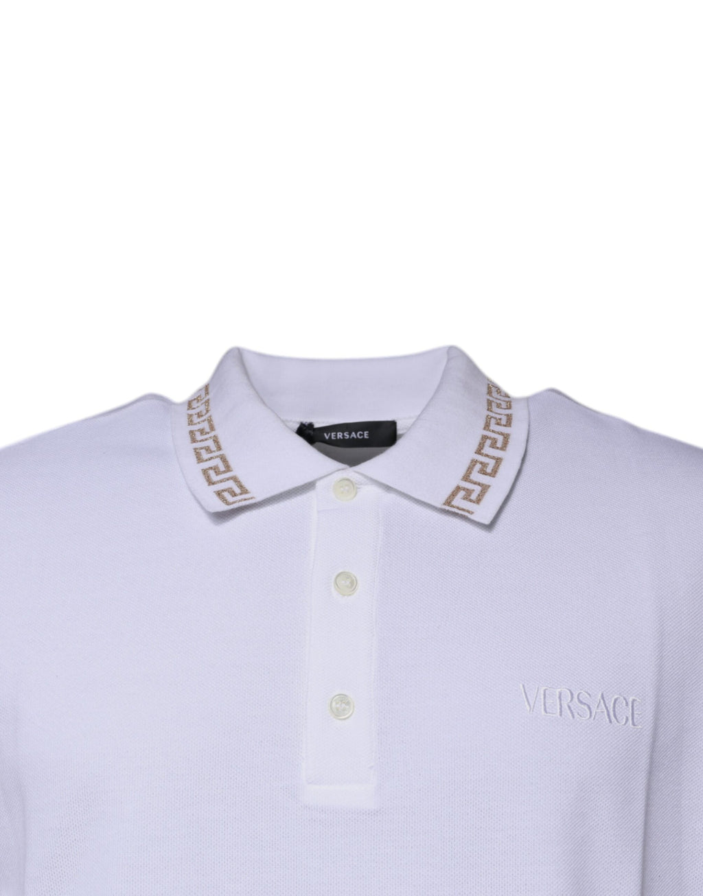 Versace White Polo Shirt for Men detail view