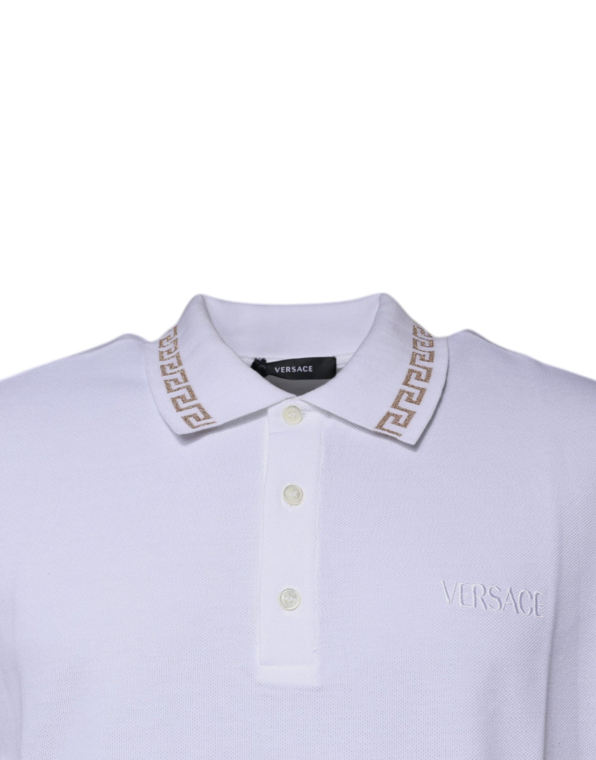 Versace White Polo Shirt for Men detail view