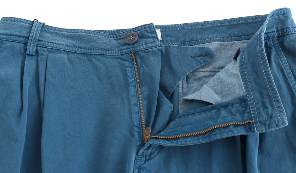 Chino coupe droite en coton bleu GF Ferre