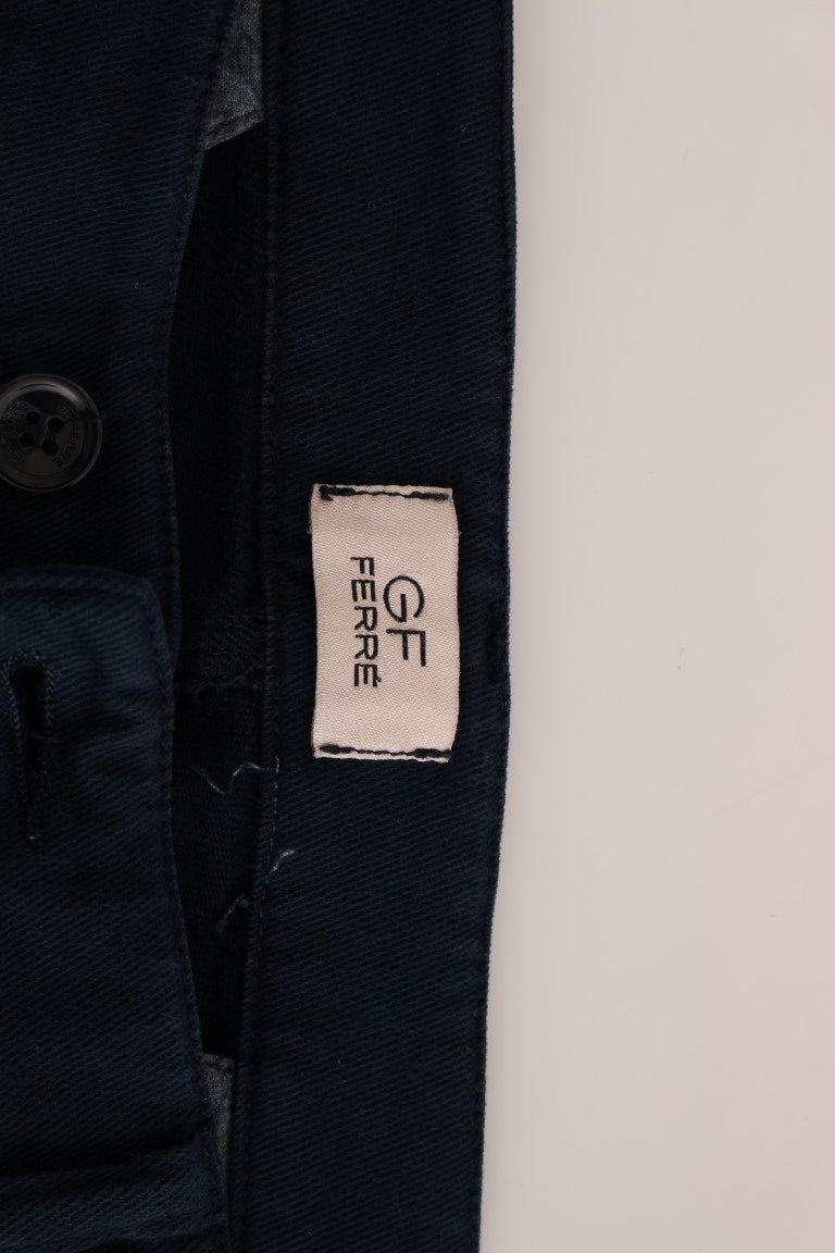 Pantalon chino coupe droite GF Ferre Blue Stretch