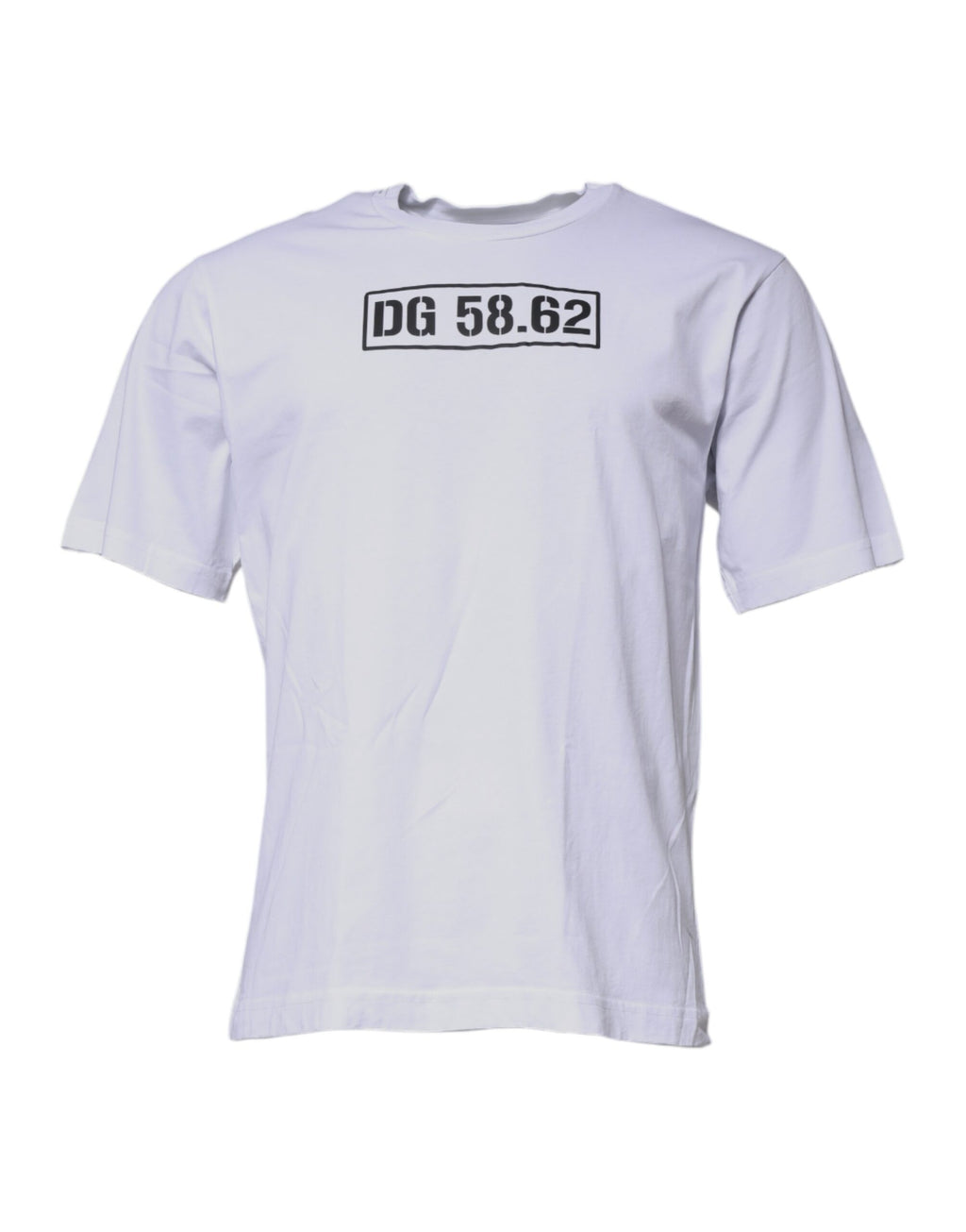 T-shirt col rond en coton blanc avec logo DG Dolce & Gabbana